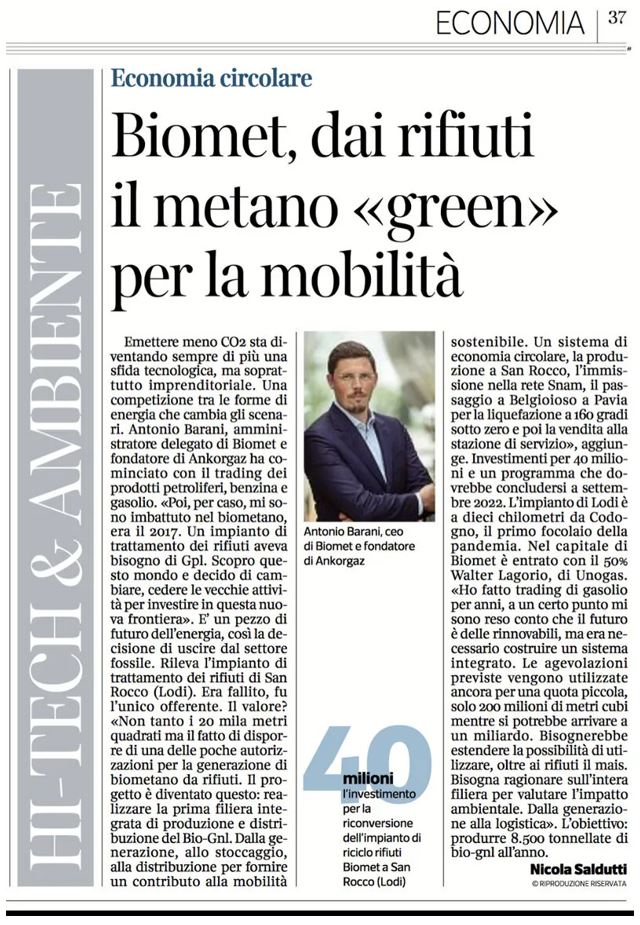 Corriere della Sera - Intervista Antonio Barani